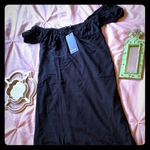 NastyGal off-shoulder smock mini dress